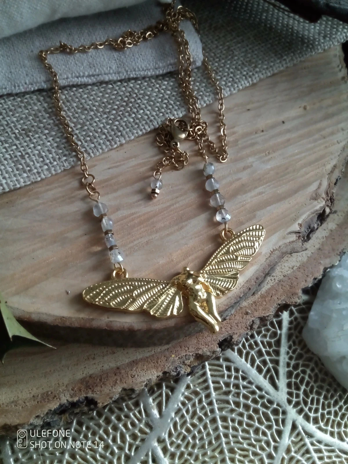 Collier labradoriet en vlindervrouw – photo 2